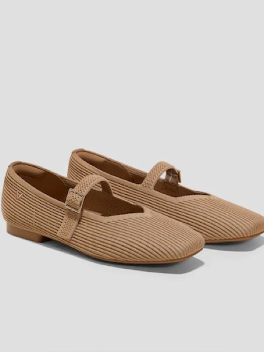 VIVAIA EU 37 US 6.5 Square-Toe Margot Mary Janes In Nutmeg NWOB